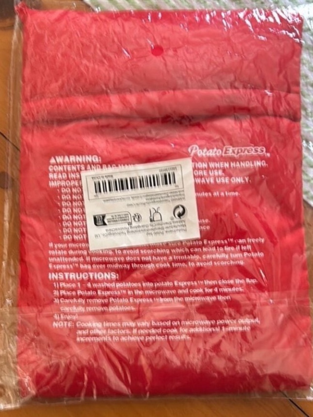 Potato Express Microwave Bag in Red NEW